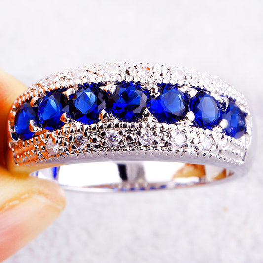 High quality zircon inlaid ring