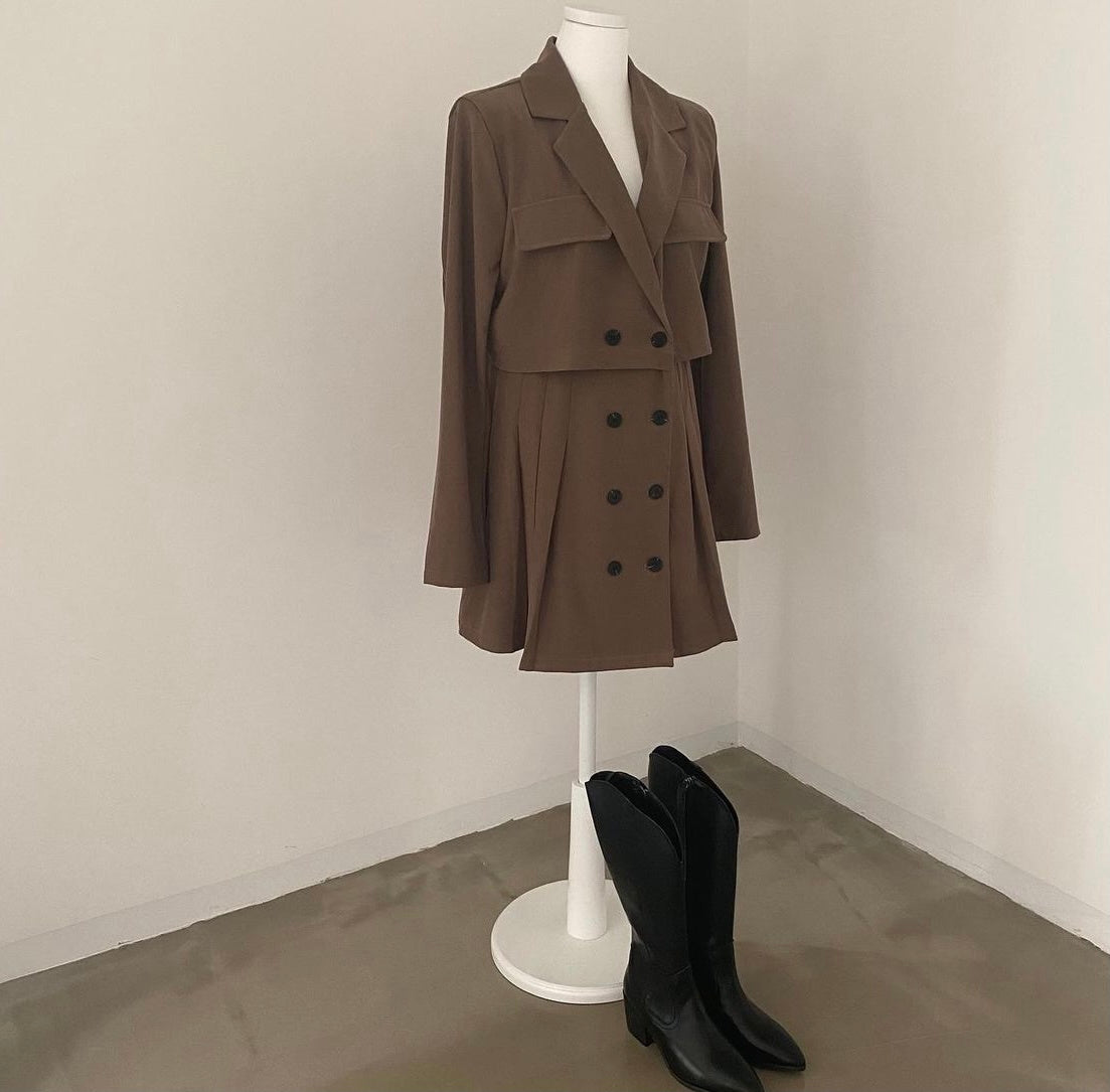 High Quality Suit Collar Slim Dress